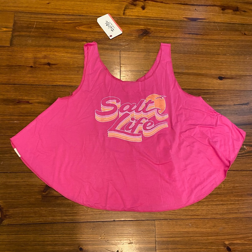 🌈Salt Life Women’s Hot Pink Crop Tank Top NWT